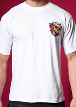 White oversized T-shirt by Outlaws Fashion featuring a relaxed fit and 100% cotton fabric, perfect for streetwear style.