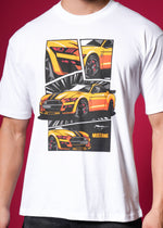 Outlaws White Oversized Cotton T-Shirt with streetwear style, shown on a mannequin, featuring a relaxed fit and casual design.