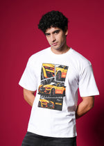 Outlaws White Oversized Cotton T-Shirt with streetwear style, featuring a relaxed fit and simple design on a plain background.