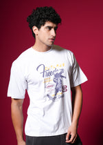 Outlaws White Oversized T-Shirt made of 100% cotton, featuring a relaxed streetwear style and casual fit.