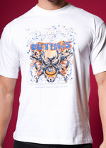 Outlaws White Oversized Cotton T-Shirt with streetwear style, featuring a relaxed fit and classic crew neckline.