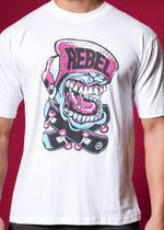 Outlaws White Oversized Cotton T-shirt with streetwear style, featuring a relaxed fit and clean design.