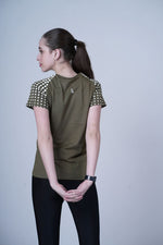 sporty t shirt women olive casual activewear