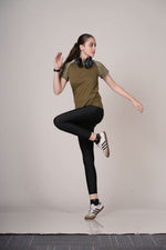 Solid regular fit women’s casual athleisure T-shirt by Outlaws Fashion, featuring a comfortable design and soft fabric.