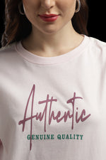 Outlaws Women Authentic Oversized T-Shirt | Pink Casual Typography Printed Tee for Women