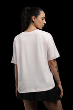 Outlaws Women Floral Print Oversized T-Shirt | Light Pink Casual Graphic Tee for Women | Half Sleeve Round Neck Loose Fit Top