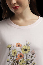 Outlaws Women Floral Print Oversized T-Shirt | Light Pink Casual Graphic Tee for Women