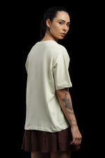 Outlaws Women Floral Print Oversized T Shirt - Off White Casual Tee