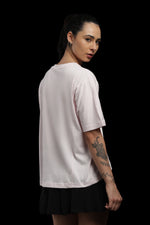 Outlaws Women Oversized Printed T Shirt - Trippy Hippie Graphic Light Pink Cotton Tee