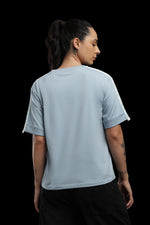 Outlaws Women Positive Energy Oversized T-Shirt | Blue Casual Graphic Printed Tee for Women