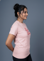 printed t shirt women light pink friendship casual style