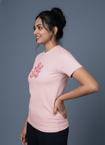 womens graphic tee light pink comfortable fit design