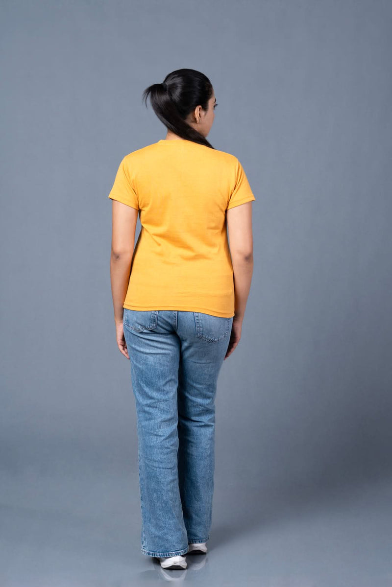 women slogan t shirt mustard be kind always stylish design