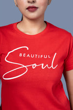 printed t shirt women red graphic casual style
