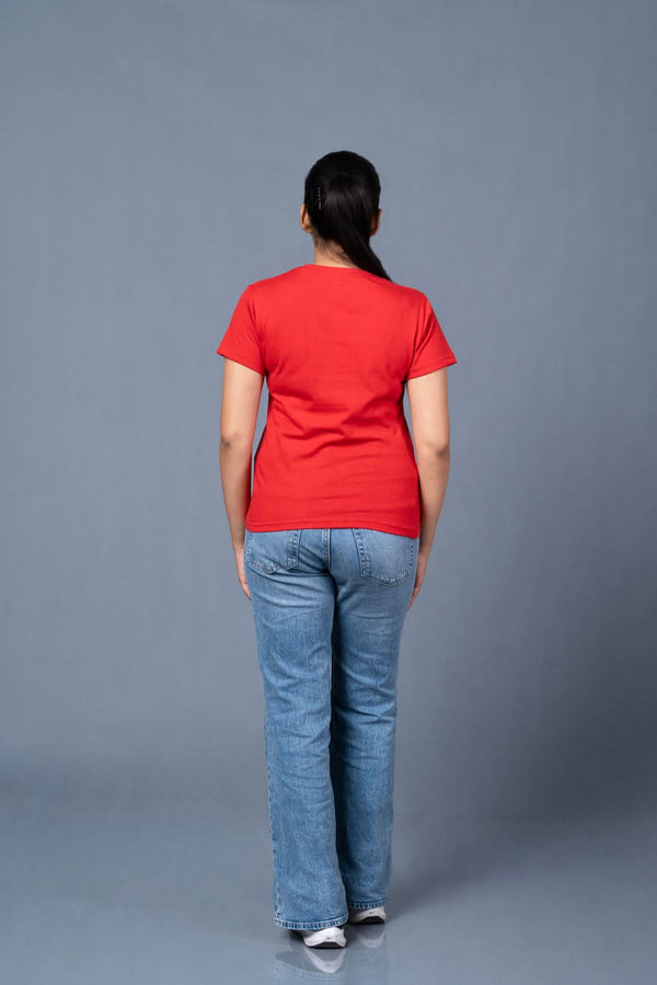 women slogan t shirt red beautiful soul stylish design