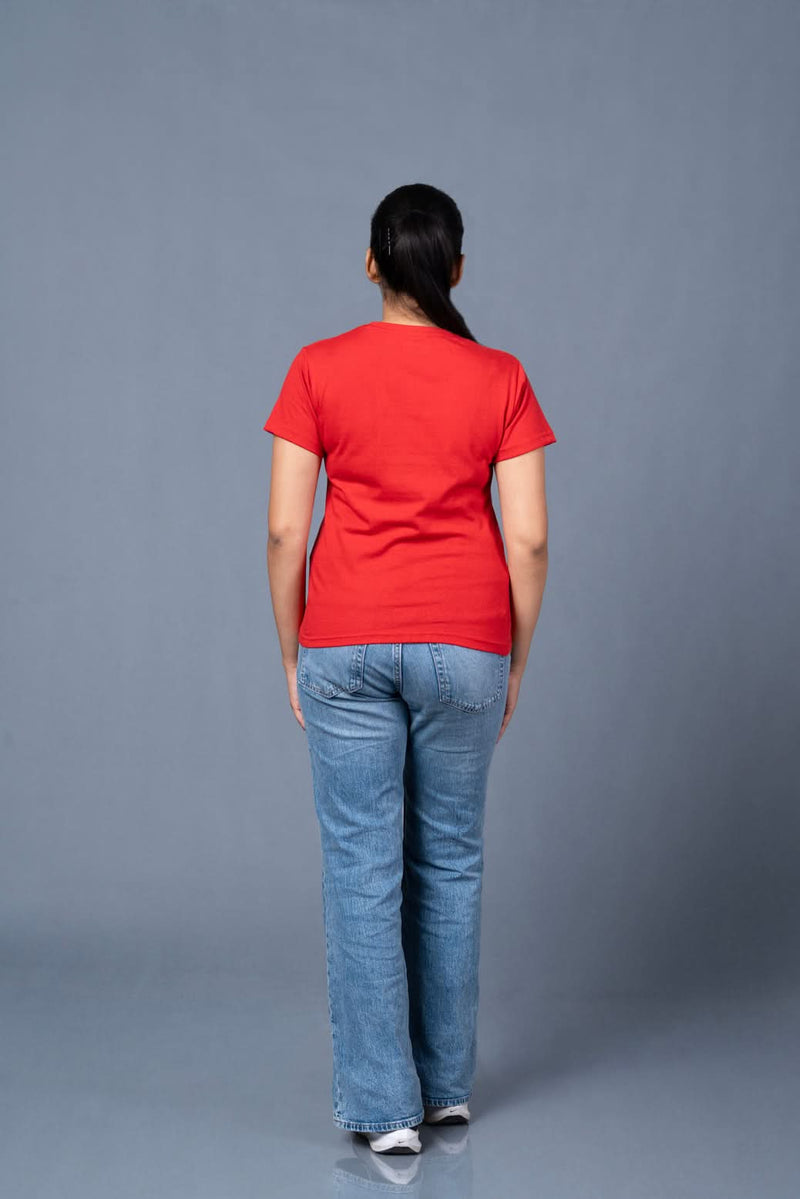 women slogan t shirt red beautiful soul stylish design