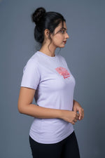 printed t shirt women lavender trendy casual style