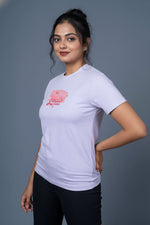 womens graphic tee lavender comfortable fit design