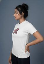 womens graphic tee white comfortable fit design