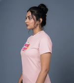printed t shirt women light pink empowering casual style