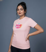 light pink printed t shirt for women everyday wear