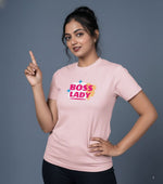 women stylish t shirt light pink boss lady graphic design