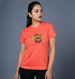 casual printed t shirt women coral summer fashion
