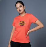 breathable graphic t shirt women coral casual wear