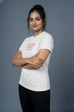 women stylish t shirt white femme vibe graphic design