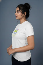 printed t shirt women white fun casual style