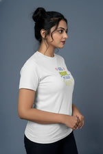 womens graphic tee white comfortable fit design