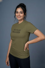 printed t shirt women olive casual streetwear style