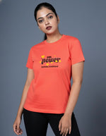 women stylish t shirt coral girl power graphic design
