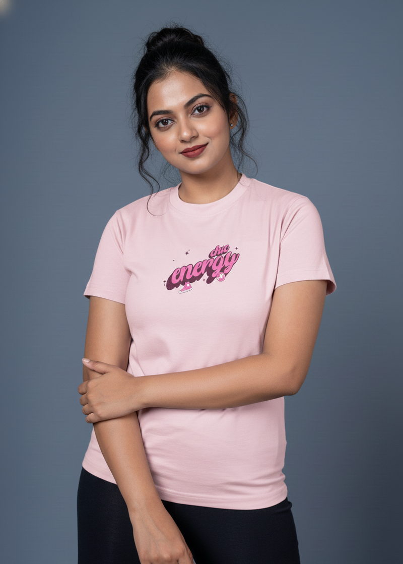 Outlaws women printed t shirt light pink good energy graphic casual wear