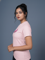 women slogan t shirt light pink good energy aesthetic design