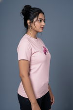 womens graphic tee light pink comfortable fit design