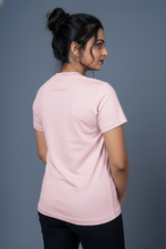 light pink printed t shirt for women everyday wear