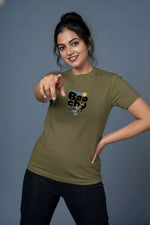 women stylish t shirt olive graphic print design