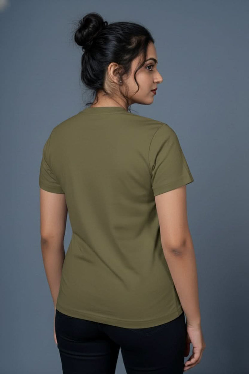 women gym t shirt olive lift like queen slogan design