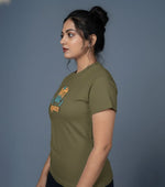 womens graphic tee olive comfortable fit design