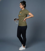 women stylish t shirt olive fitness graphic design
