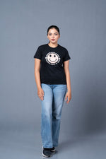 womens graphic tee black comfortable fit design