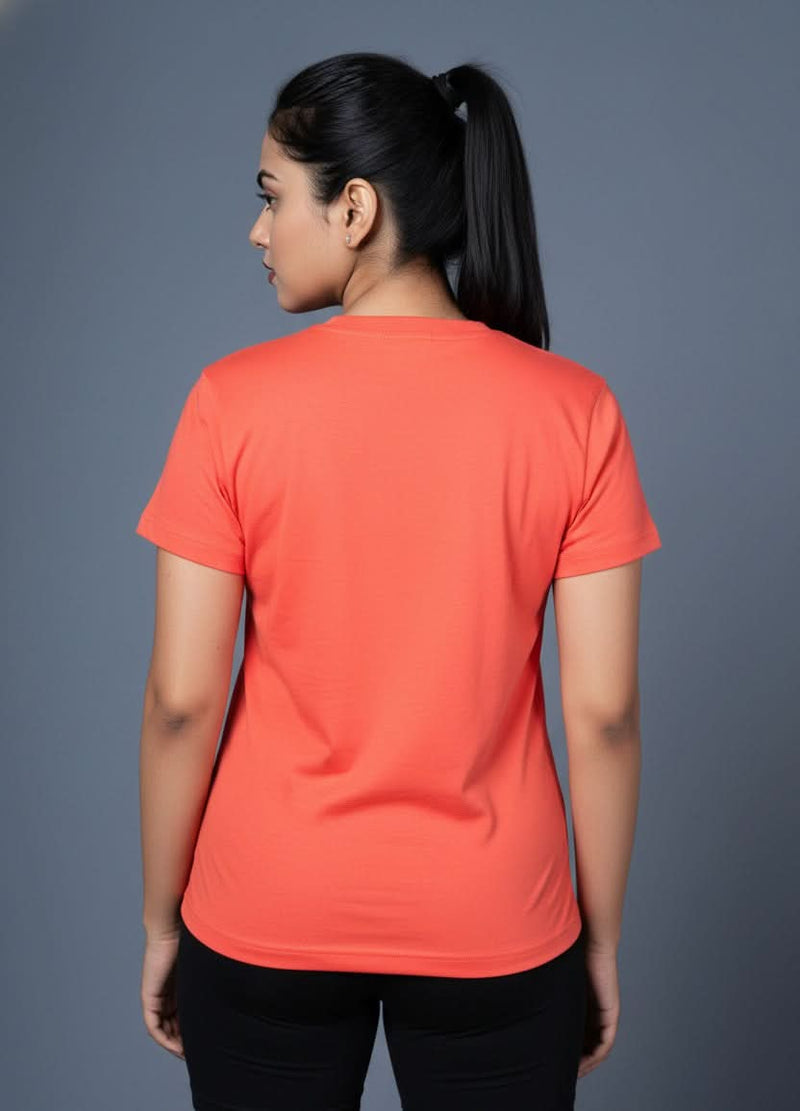 women slogan t shirt coral slay squad trendy design