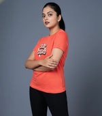 printed t shirt women coral graphic casual style