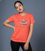 women stylish t shirt coral slogan graphic design