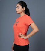 coral printed t shirt for women everyday wear