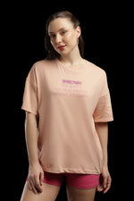Outlaws Women Sarcasm Graphic Oversized T-Shirt | Peach Casual Printed Tee for Women