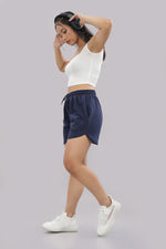 navy casual shorts for women with pockets