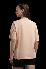 Outlaws Women So Eggcited Graphic Oversized T-Shirt | Peach Casual Printed Tee for Women