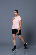womens basic t shirt light pink premium minimal look